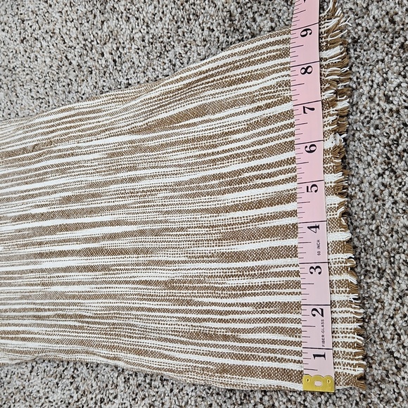 Free People Marta Yarn Dye Trousers White Tan Size 2 100% Cotton - Picture 8 of 13